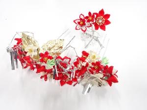 アンティーク　つまみ細工　髪飾りセット